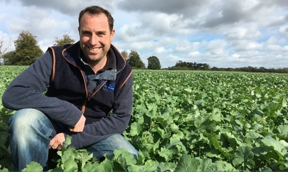AHDB Diss monitor farmer Richard Ling in his oilseed rape field